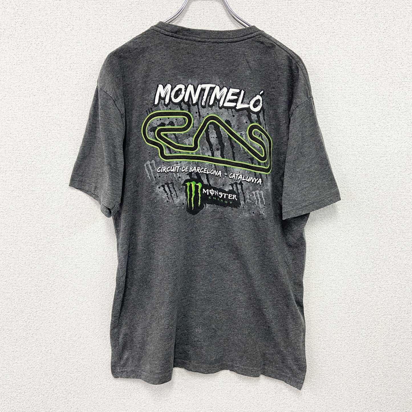 motogp　MONSTER energy　モンスターエナジー　半袖プリントTシャツ　企業T　グレー　XLサイズ