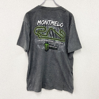motogp　MONSTER energy　モンスターエナジー　半袖プリントTシャツ　企業T　グレー　XLサイズ