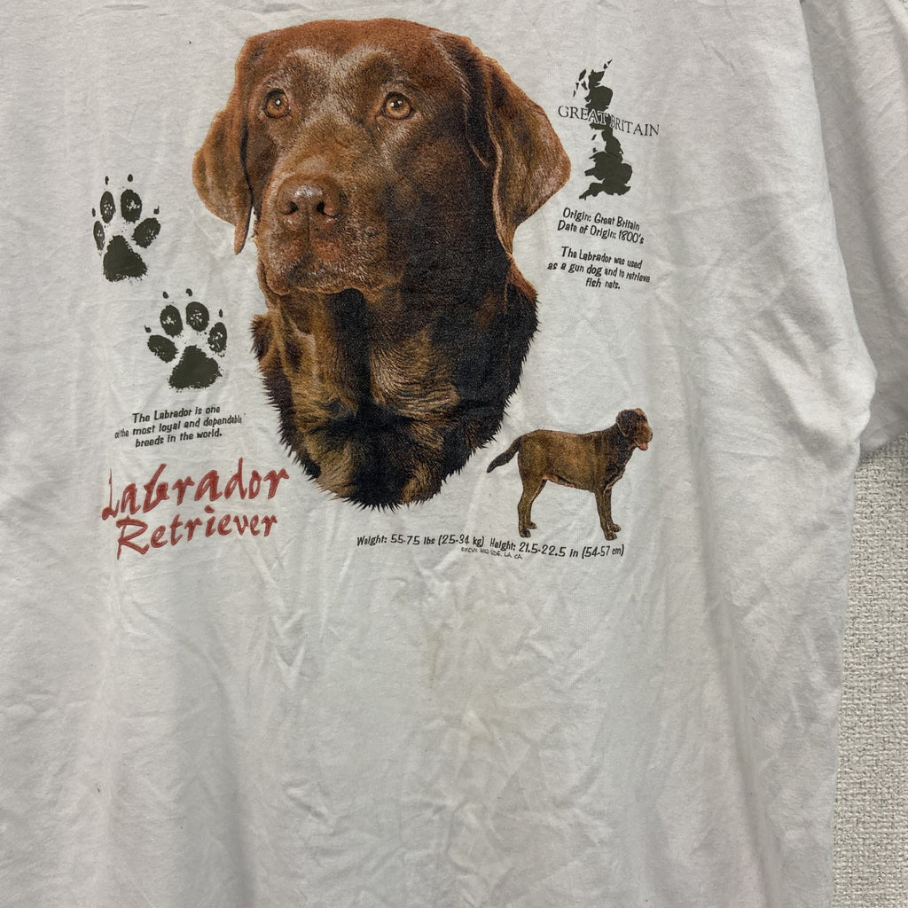 ～90s　S.K.Sportswear　半袖アニマルプリントTシャツ　ヴィンテージ　白　ホワイト　Lサイズ