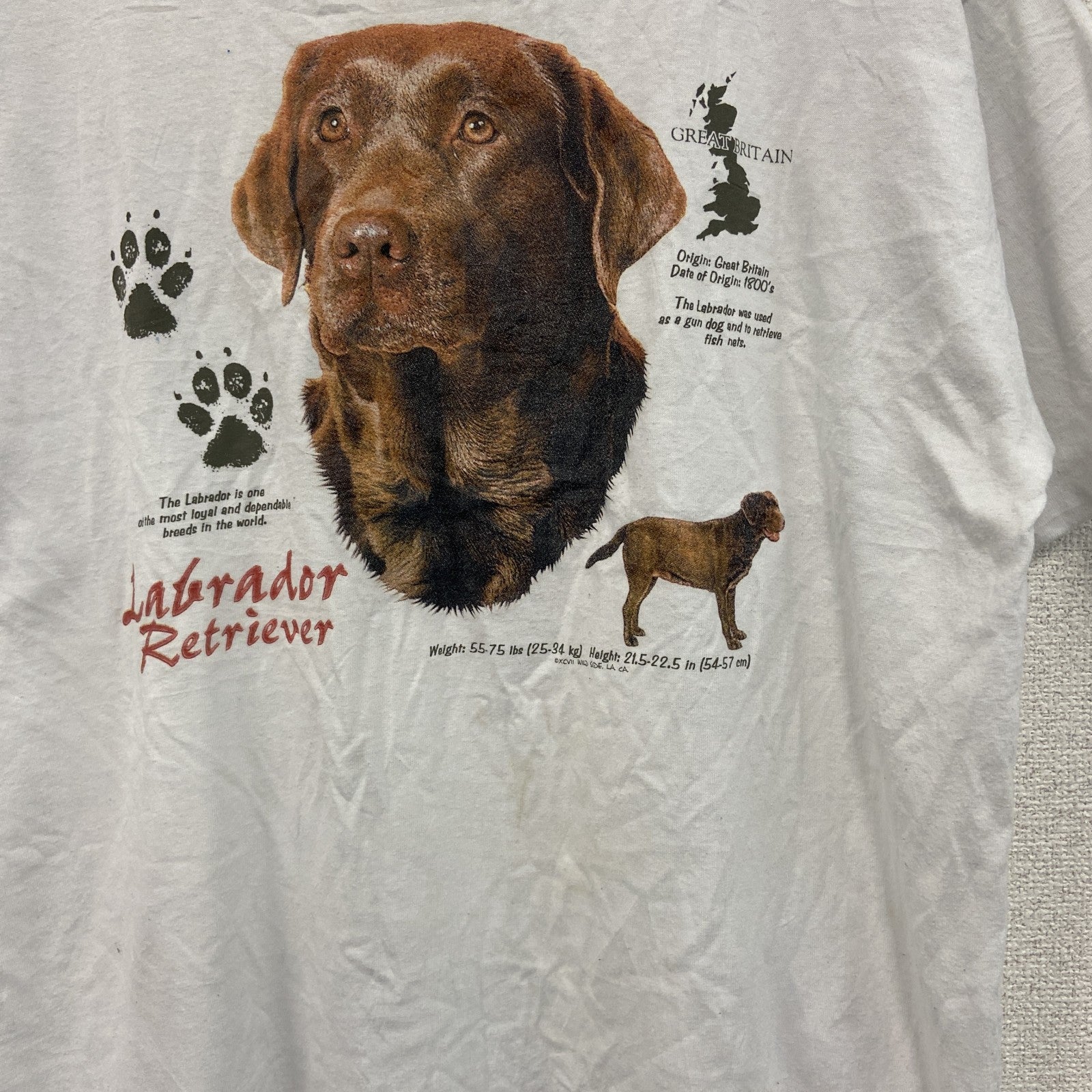 ～90s　S.K.Sportswear　半袖アニマルプリントTシャツ　ヴィンテージ　白　ホワイト　Lサイズ