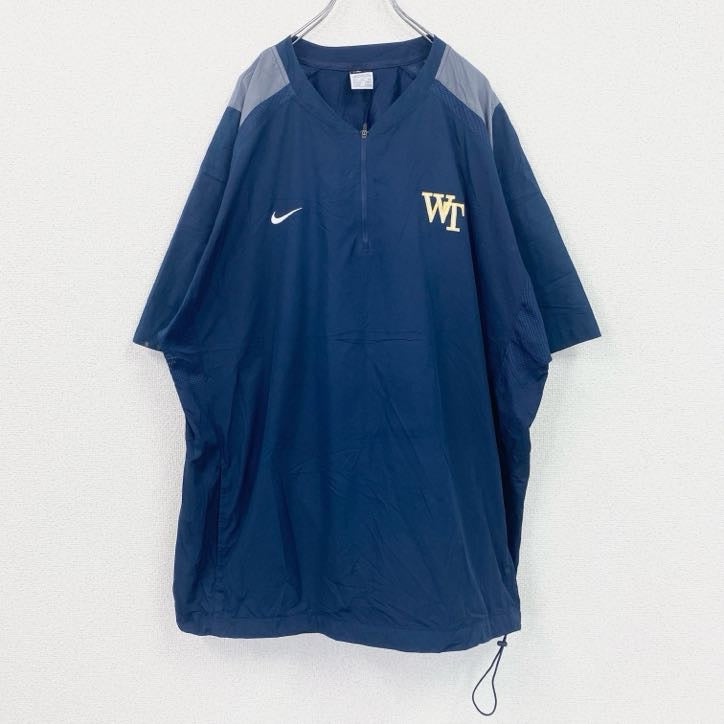 NIKE　ナイキ　半袖ハーフジップジャケット　紺　ネイビー　XXLサイズ