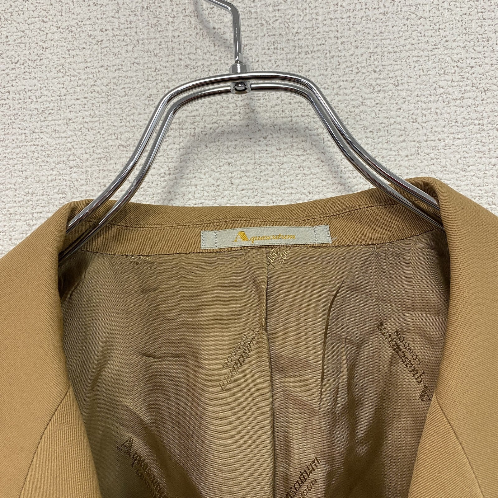 Aquascutum　アクアスキュータム　ダブルブレストテーラードジャケット　ブレザー　キャメル　9サイズ