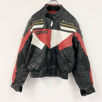 古着 used　レーシングジャケット　レザージャケット　レーシングスーツ　黒　ブラック　Ｌサイズ