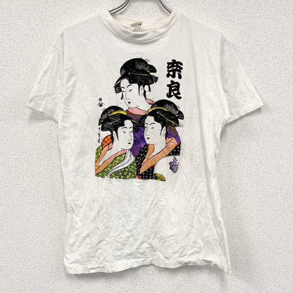 ～90s　半袖浮世絵プリントTシャツ　ヴィンテージ　シングルステッチ　白　ホワイト　LLサイズ