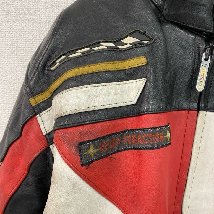 古着 used　レーシングジャケット　レザージャケット　レーシングスーツ　黒　ブラック　Ｌサイズ