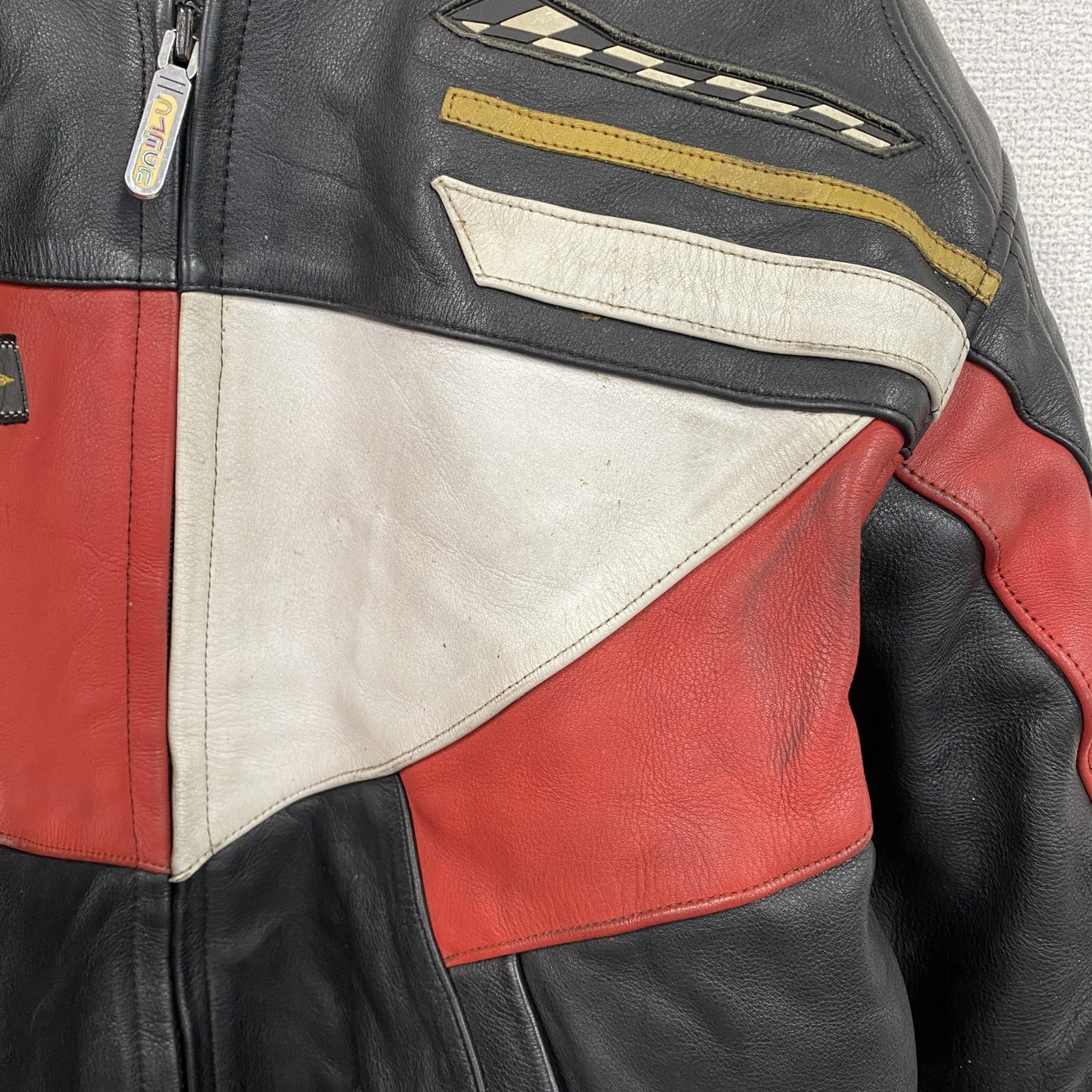 古着 used　レーシングジャケット　レザージャケット　レーシングスーツ　黒　ブラック　Ｌサイズ