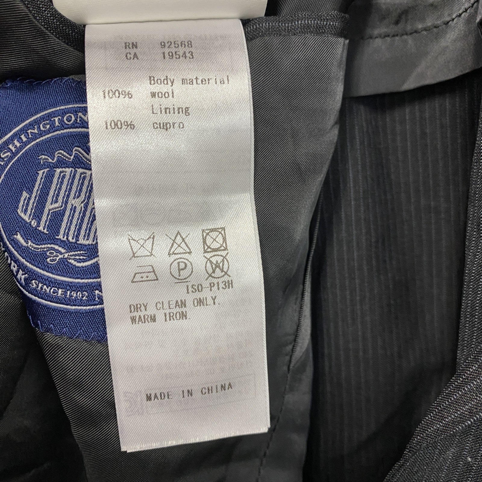 J.PRESS　ジェイプレス　セットアップ　スーツ　灰色　グレー　A5サイズ