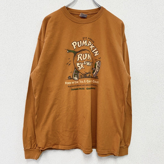 GILDAN　ギルダン　長袖Tシャツ/ロンT　橙色　オレンジ　XLサイズ