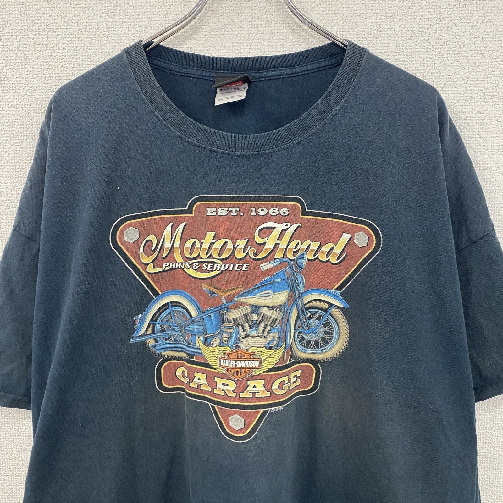 HARLEY DAVIDSON　ハーレーダビッドソン　半袖プリントTシャツ　紺　ネイビー　3XLサイズ