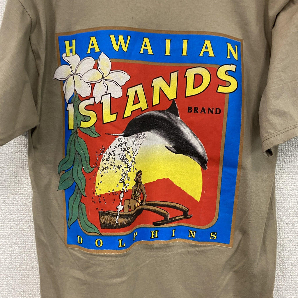 90s～　JERZEES　ジャージーズ　半袖プリントTシャツ　ヴィンテージ　カーキ　Mサイズ
