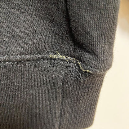 古着 used　THREADFAST　長袖ロゴプリントスウェット　トレーナー　クルーネック　黒　ブラック　レトロ　Lサイズ