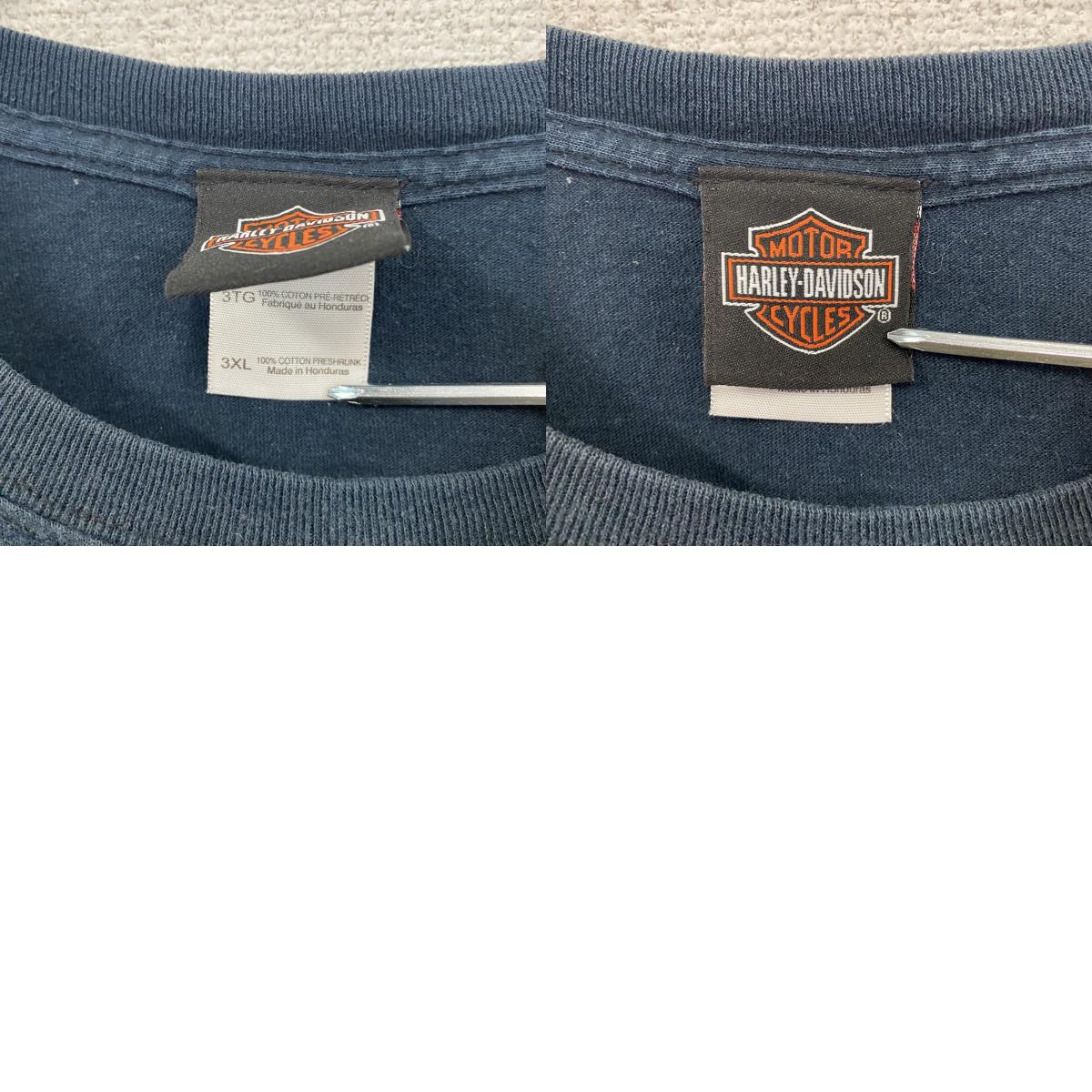 HARLEY DAVIDSON　ハーレーダビッドソン　半袖プリントTシャツ　紺　ネイビー　3XLサイズ