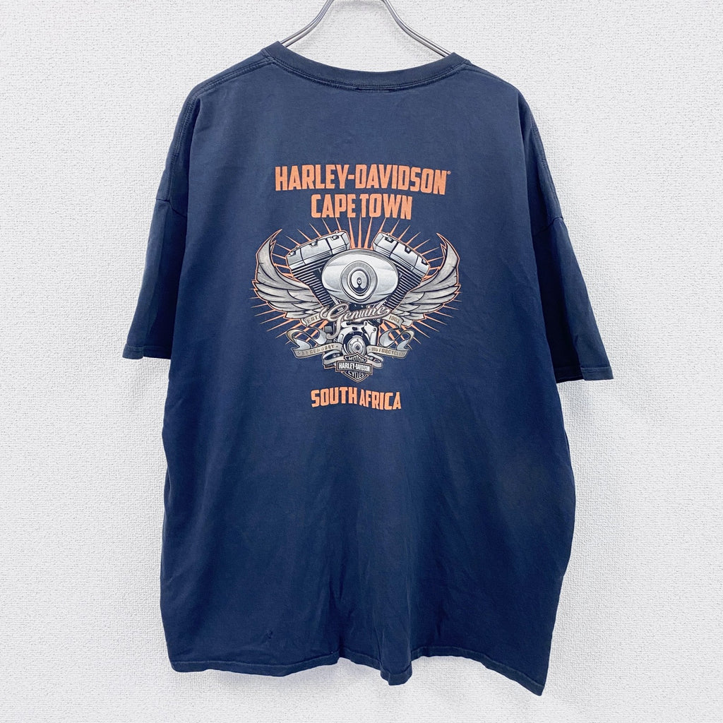 HARLEY DAVIDSON　ハーレーダビッドソン　半袖プリントTシャツ　紺　ネイビー　3XLサイズ