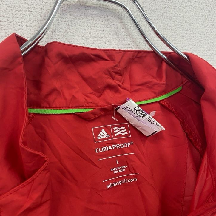 adidas　アディダス　長袖ハーフジップジャケット　赤　レッド　Lサイズ