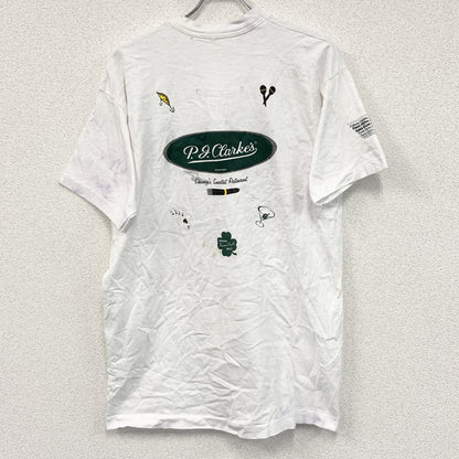 90s　P.J.Clarke's　半袖プリントTシャツ　ヴィンテージ　シングルステッチ　白　ホワイト