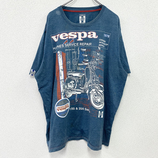 Haynes　ヘインズ　Vespa　ベスパ　半袖プリントTシャツ　紺　ネイビー　3XLサイズ