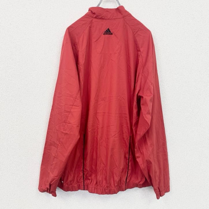 adidas　アディダス　長袖ハーフジップジャケット　赤　レッド　Lサイズ