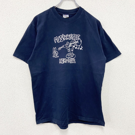 90s　JERZEES　ジャージーズ　半袖プリントTシャツ　ヴィンテージ　紺　ネイビー　Mサイズ