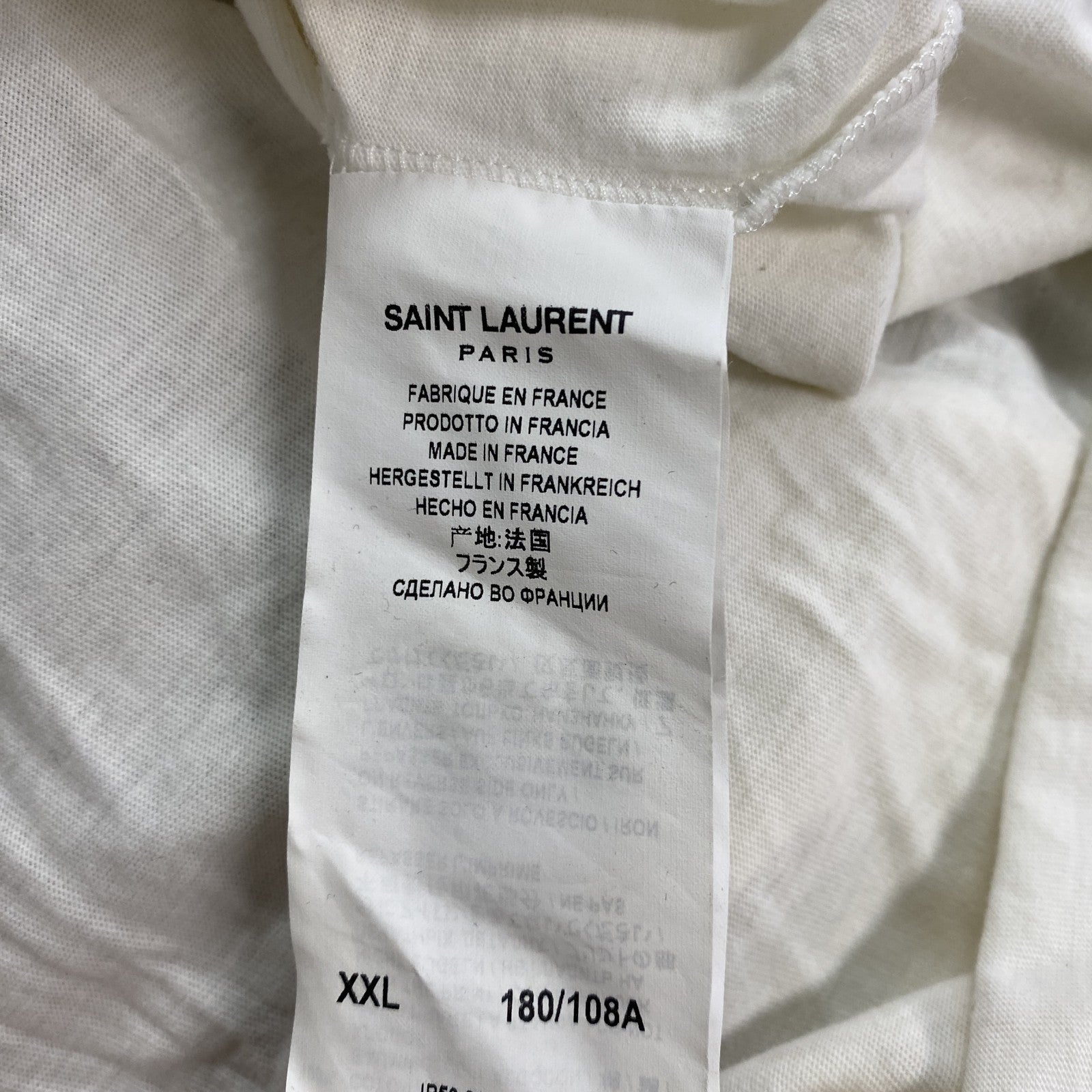 SAINT LAURENT　サンローラン　半袖プリントTシャツ　白　ホワイト　XXLサイズ