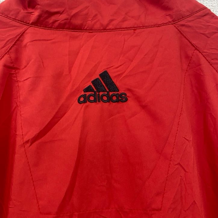 adidas　アディダス　長袖ハーフジップジャケット　赤　レッド　Lサイズ