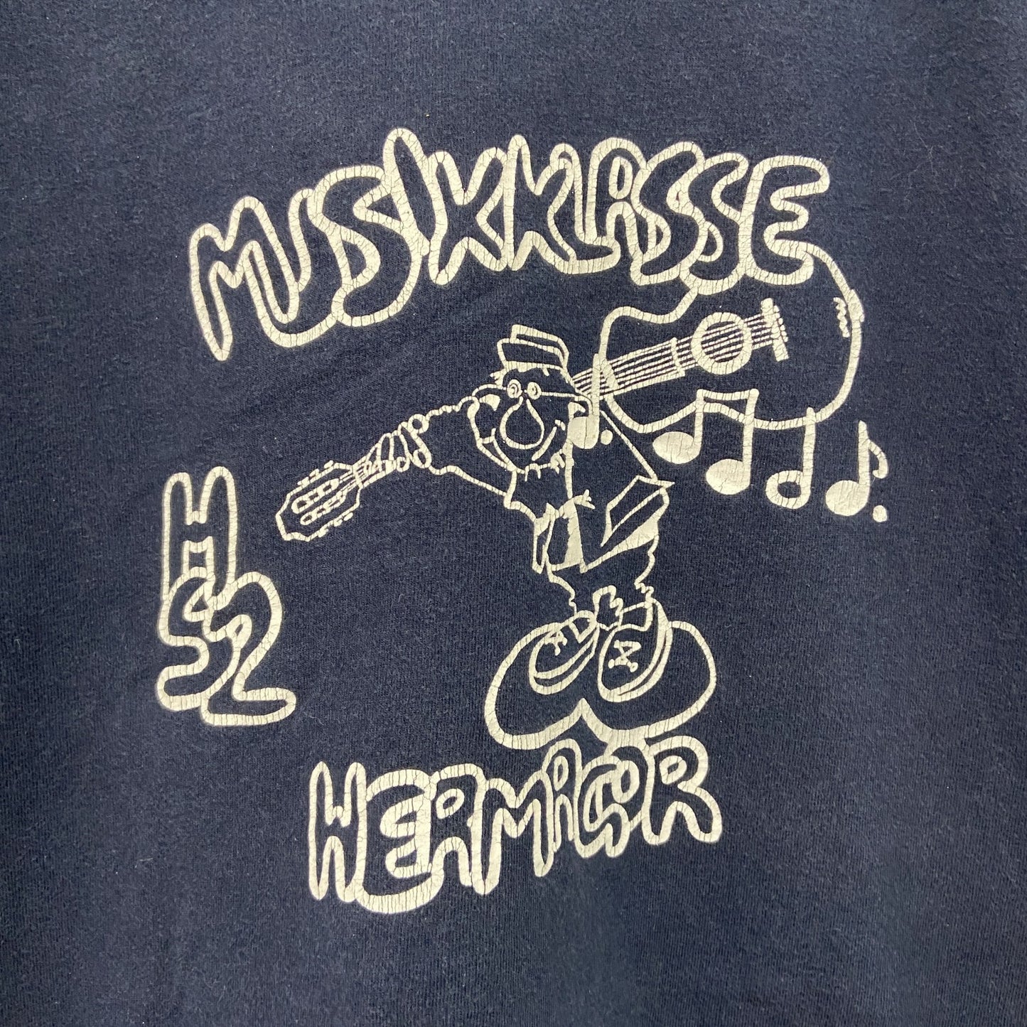 90s　JERZEES　ジャージーズ　半袖プリントTシャツ　ヴィンテージ　紺　ネイビー　Mサイズ