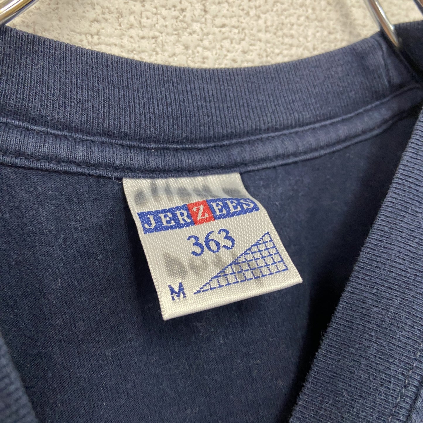 90s　JERZEES　ジャージーズ　半袖プリントTシャツ　ヴィンテージ　紺　ネイビー　Mサイズ