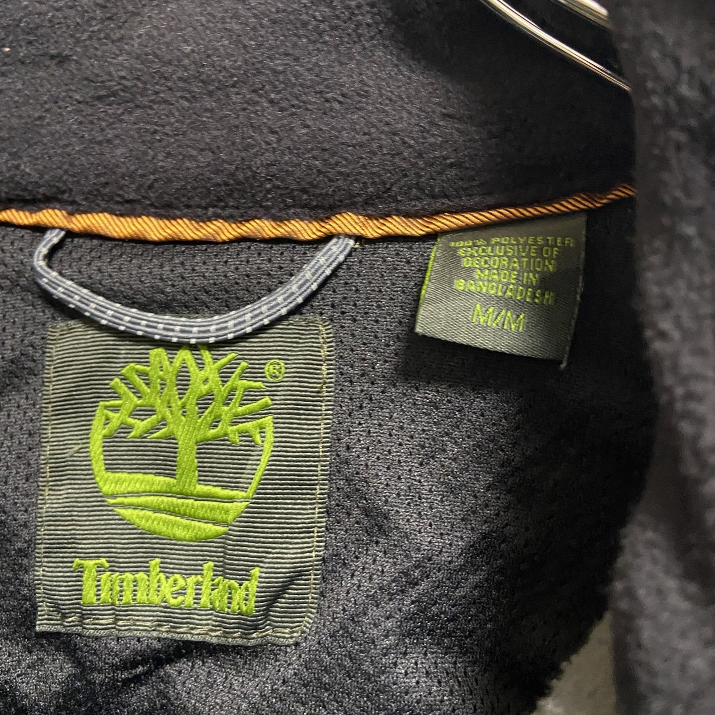 古着 used　ティンバーランド　長袖フルジップフリースジャケット　グレー　90s　ワンポイント刺繡ロゴ　Mサイズ
