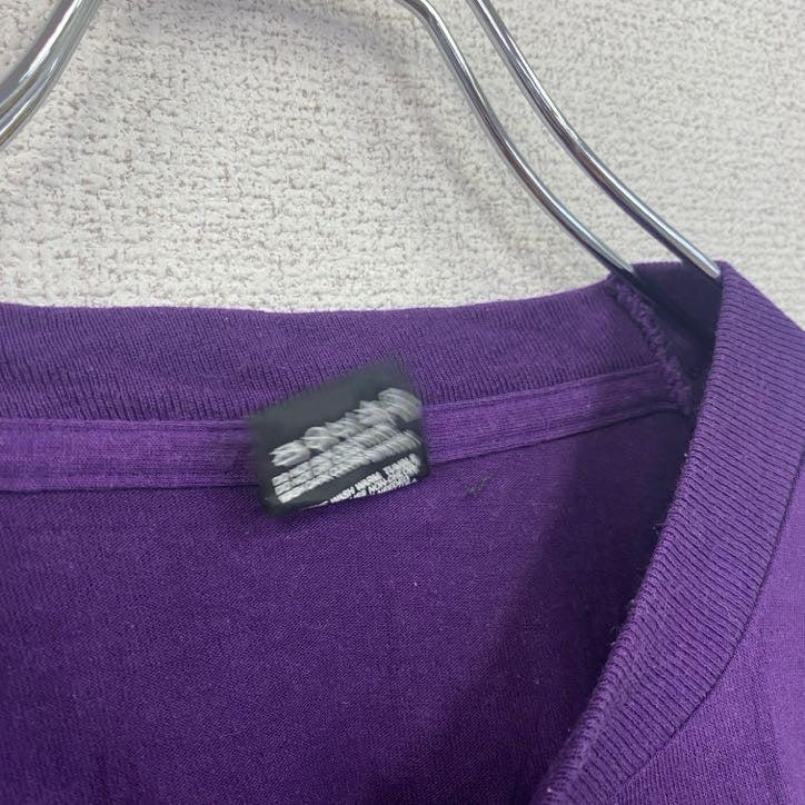 80s　FRUIT OF THE LOOM　半袖プリントTシャツ　シングルステッチ　ヴィンテージ　紫　パープル　Lサイズ