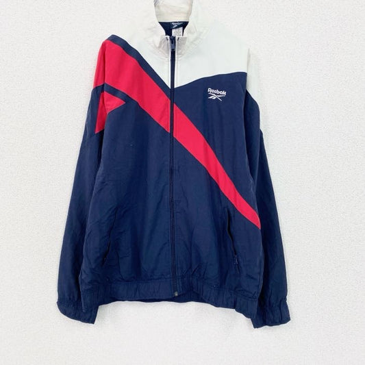 Reebok　リーボック　フルジップナイロンジャケット　紺　ネイビー　Lサイズ