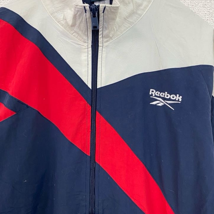Reebok　リーボック　フルジップナイロンジャケット　紺　ネイビー　Lサイズ