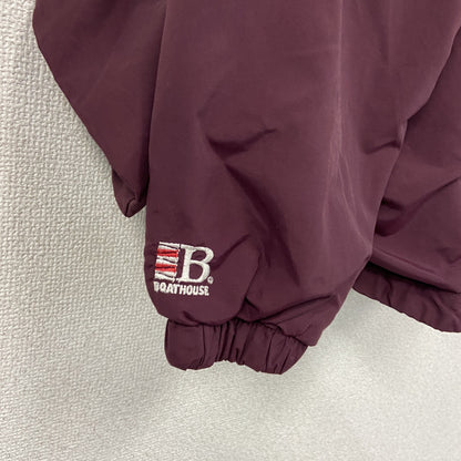 80s～　BOATHOUSE　ボートハウス　フルジップナイロンジャケット　ワッペン　3連プリント　アーチプリント　ボルドー　Lサイズ