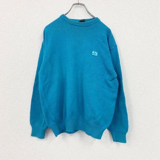 ～80s　PUMA　プーマ　コットンニットセーター　ヴィンテージ　水色　ライトブルー　７サイズ