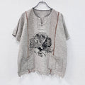 BIG FIVE　ビックファイブ　半袖プリントTシャツ　アニマルT　ベージュ