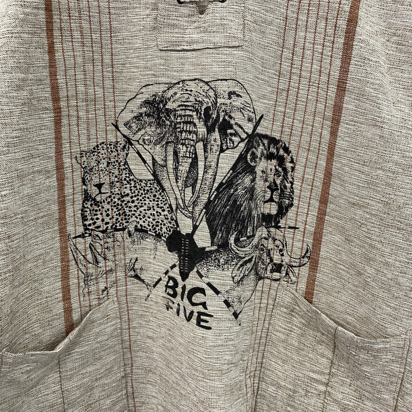 BIG FIVE　ビックファイブ　半袖プリントTシャツ　アニマルT　ベージュ