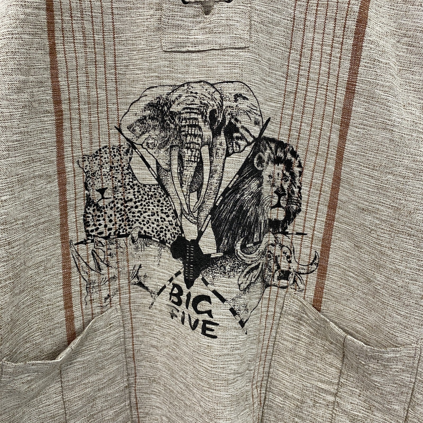 BIG FIVE　ビックファイブ　半袖プリントTシャツ　アニマルT　ベージュ