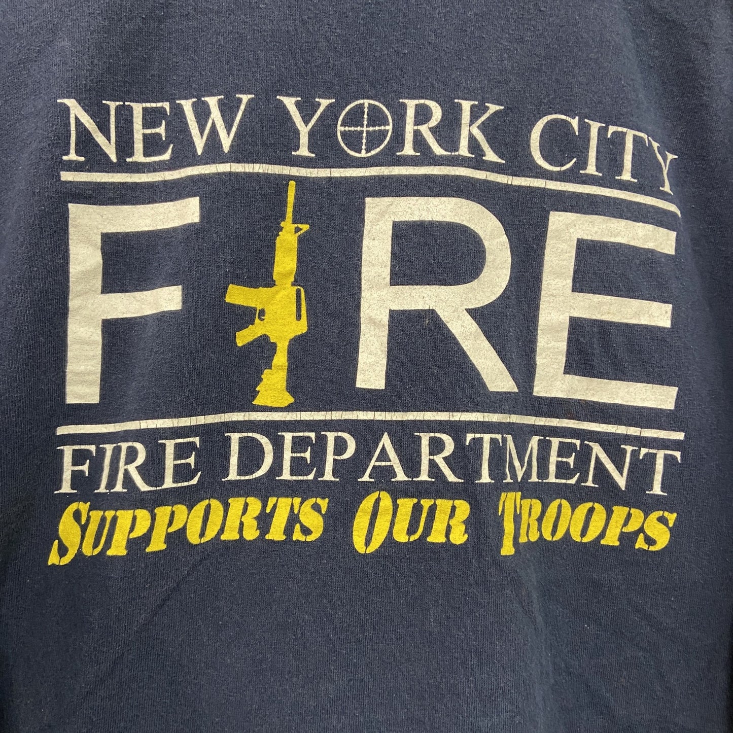 GILDAN　ギルダン　半袖プリントTシャツ　FDNY　USMC　紺　ネイビー　XLサイズ