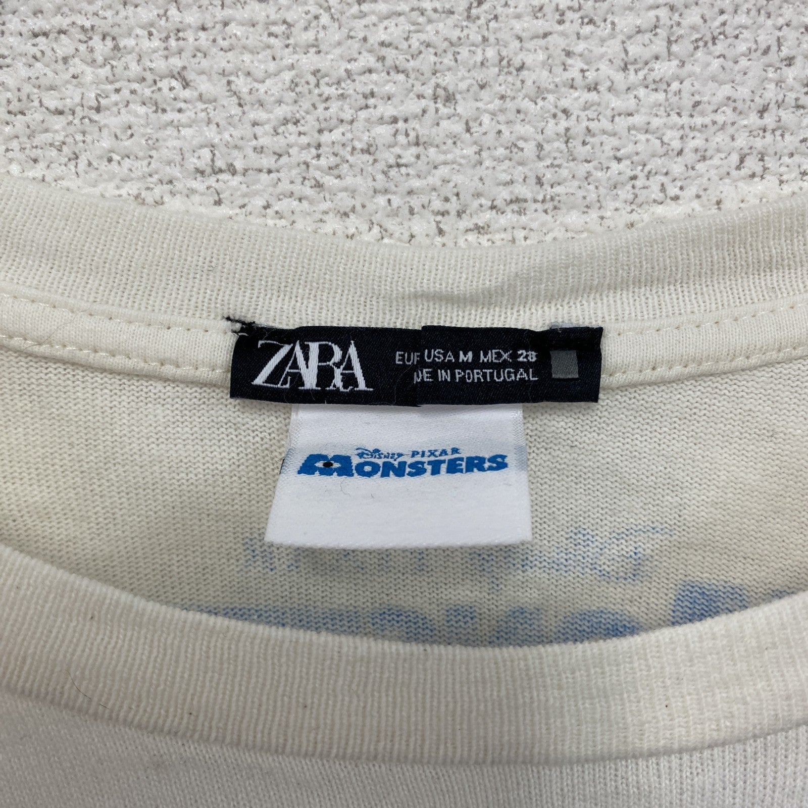 ZARA　ザラ　モンスターズインク　ブー　半袖プリントTシャツ　オフホワイト　Mサイズ