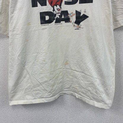 90s　Animaniacs　アニマニアックス　半袖Tシャツ　RED NOSE DAY　白　ホワイト　XLサイズ