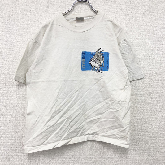 ～00s　RADIAL　半袖プリントTシャツ　BULL DOG FISH　ヴィンテージ　白　ホワイト