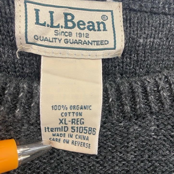 L.L.Bean　エルエルビーン　コットンニットセーター　チャコールグレー　XLサイズ