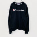 Champion　チャンピオン　スウェット/トレーナー　デカロゴ　刺繍ロゴ　現行　黒　ブラック　Lサイズ