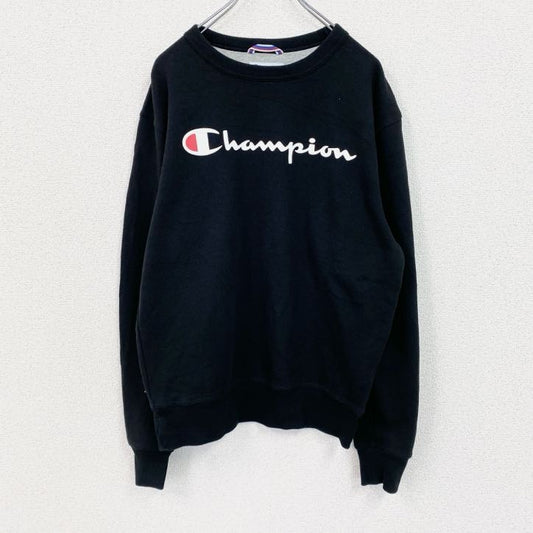 Champion　チャンピオン　スウェット/トレーナー　デカロゴ　刺繍ロゴ　現行　黒　ブラック　Lサイズ