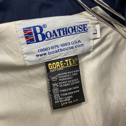 80s～　BOATHOUSE　ボートハウス　GORE-TEX　フルジップジャケット　星条旗　比翼仕立て　紺　ネイビー　Lサイズ