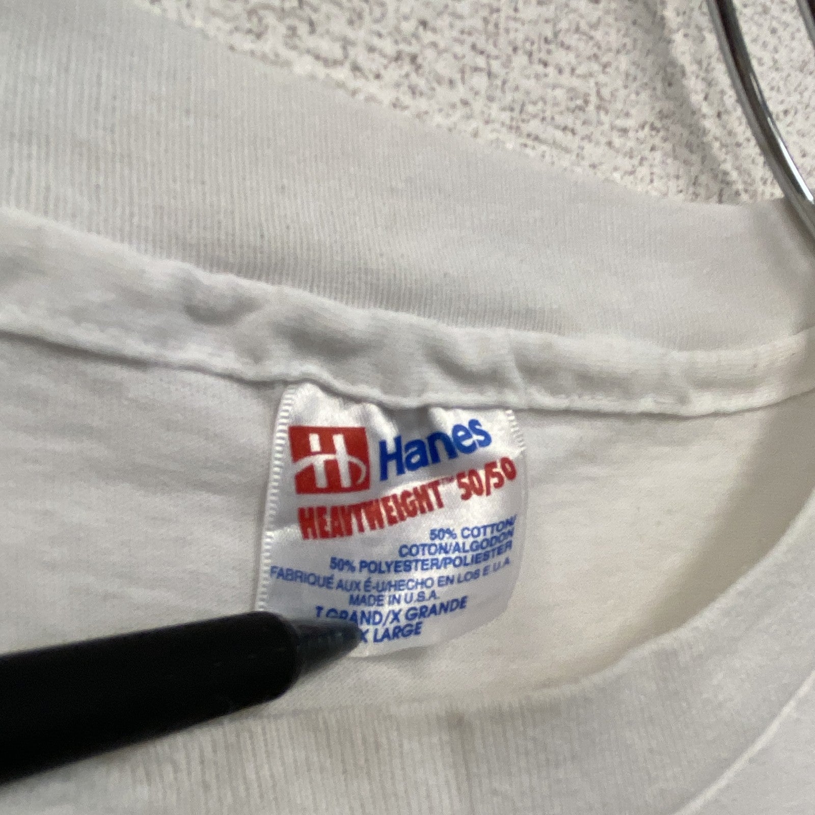 ～90s　Hanes　ヘインズ　半袖プリントTシャツ　ヴィンテージ　シングルステッチ　白　ホワイト　XLサイズ