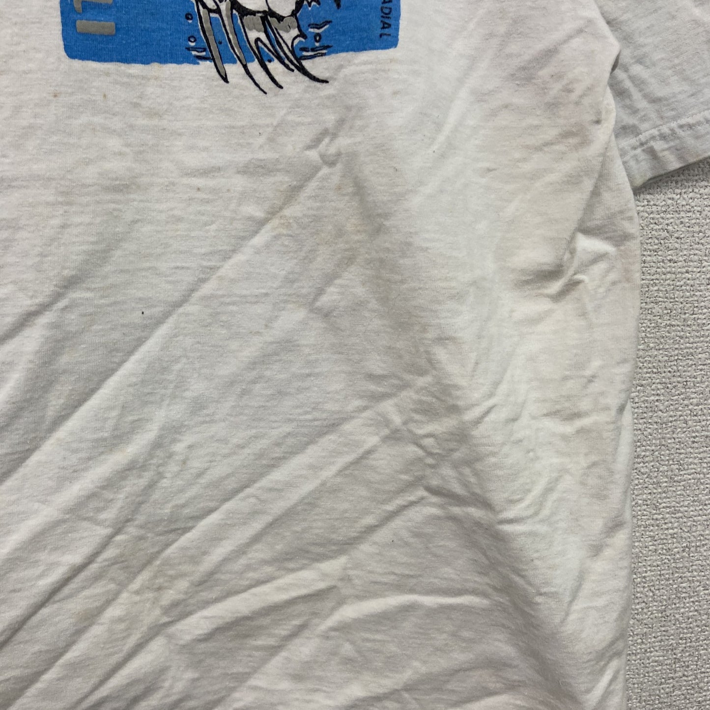 ～00s　RADIAL　半袖プリントTシャツ　BULL DOG FISH　ヴィンテージ　白　ホワイト