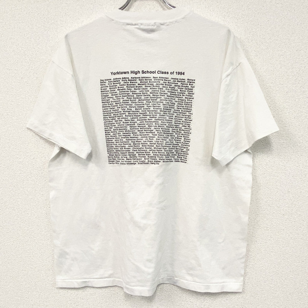 ～90s　Hanes　ヘインズ　半袖プリントTシャツ　ヴィンテージ　シングルステッチ　白　ホワイト　XLサイズ