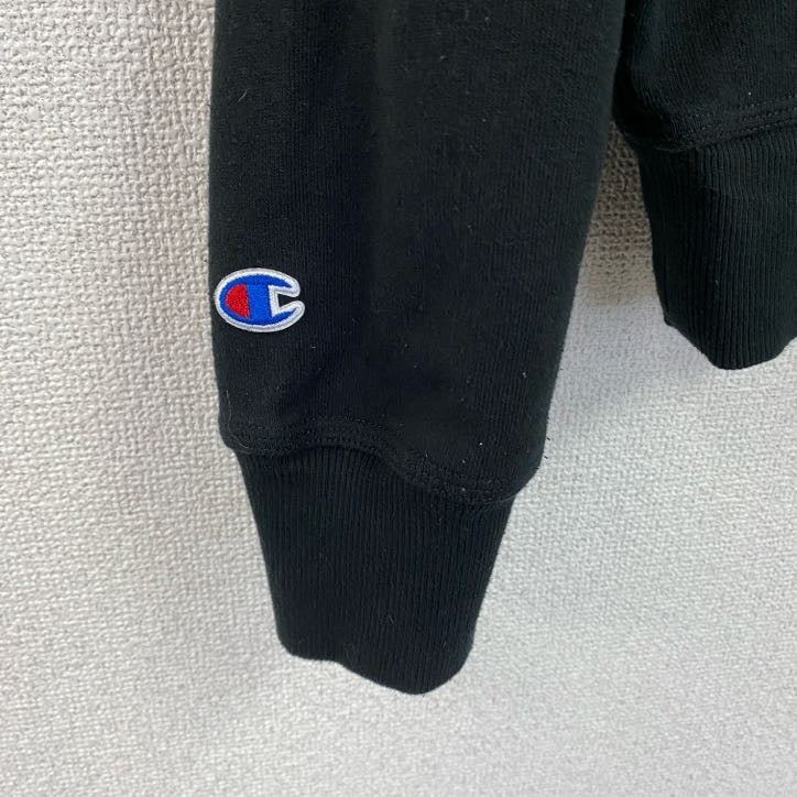 Champion　チャンピオン　スウェット/トレーナー　デカロゴ　刺繍ロゴ　現行　黒　ブラック　Lサイズ