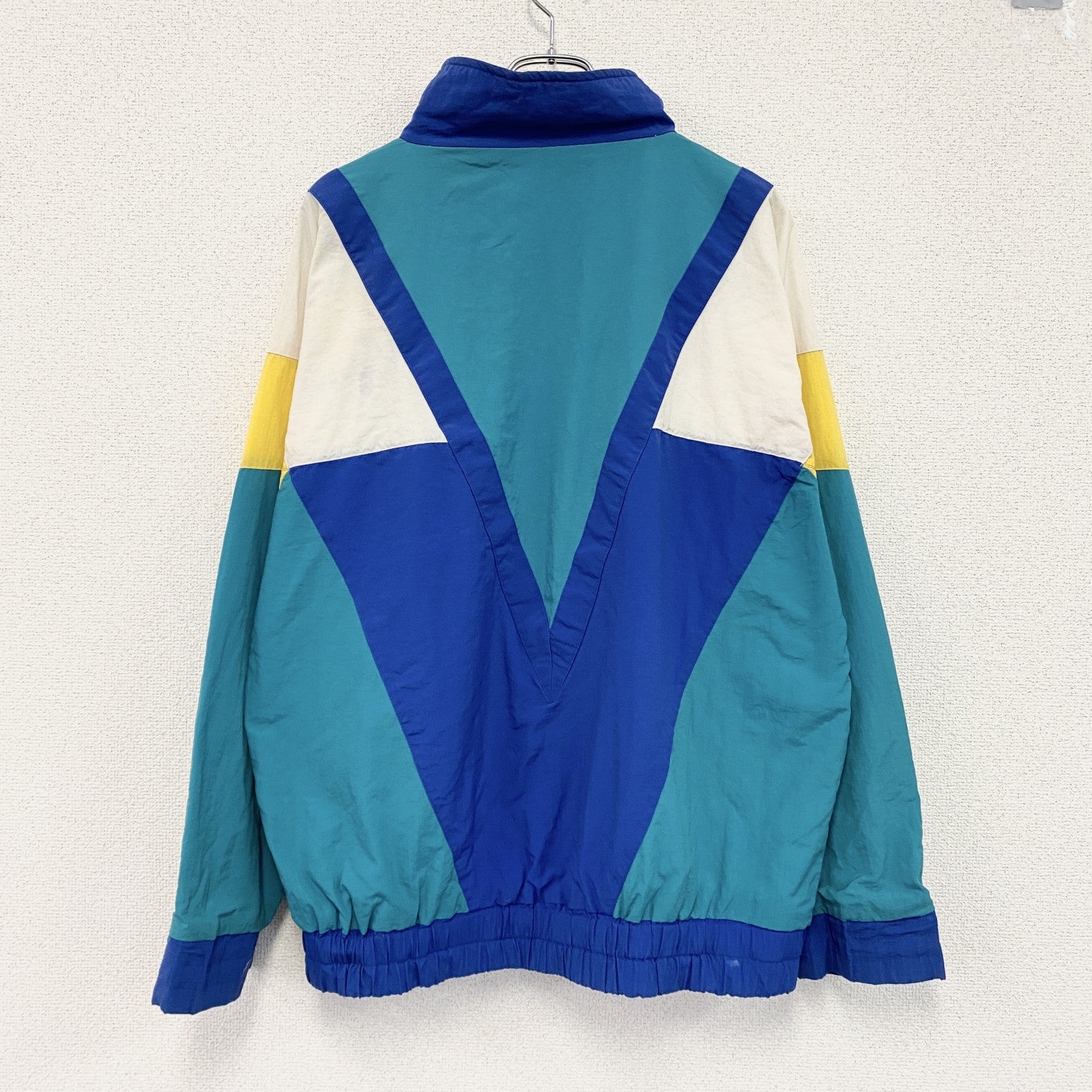80s～　adidas　アディダス　フルジップジャケット　トレフォイルロゴ　刺繍ロゴ　ヴィンテージ　マルチカラー　青　ブルー
