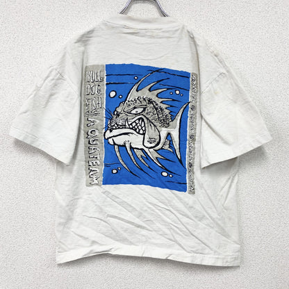 ～00s　RADIAL　半袖プリントTシャツ　BULL DOG FISH　ヴィンテージ　白　ホワイト