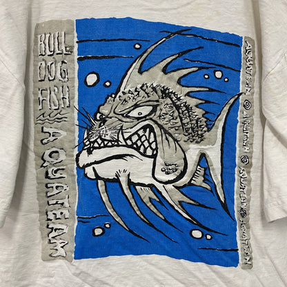 ～00s　RADIAL　半袖プリントTシャツ　BULL DOG FISH　ヴィンテージ　白　ホワイト